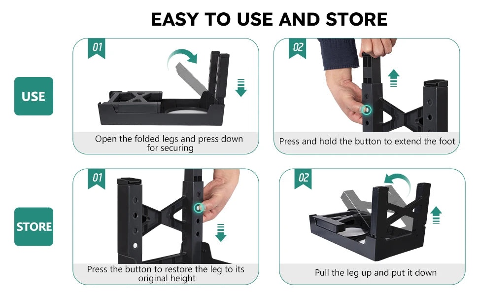 Pet Food & Water Bowls with Foldable Stand