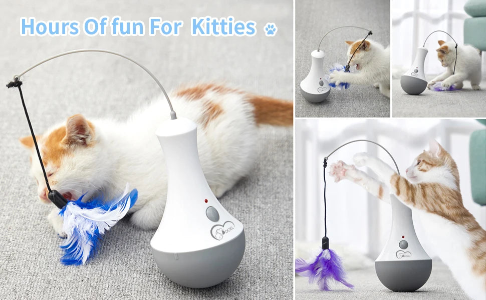 No matter if you call it 'Interactive Cat Toy', 'Funny Feather Kitten Teaser,' or 'Indoor Automatic Feather Cat Toy'...one word says it all...FUN!