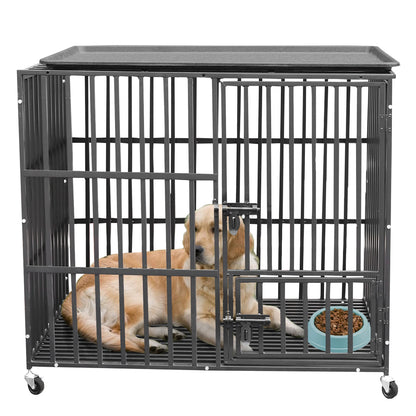 Convenient Rolling thick metal XXL pet crate.