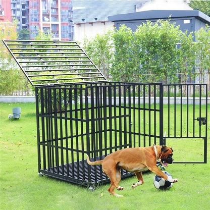 Convenient Rolling thick metal XXL pet crate.