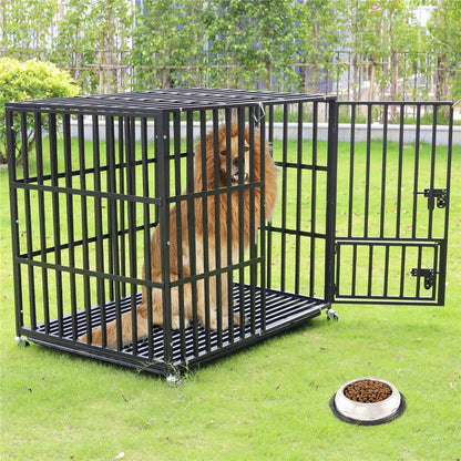 Convenient Rolling thick metal XXL pet crate.