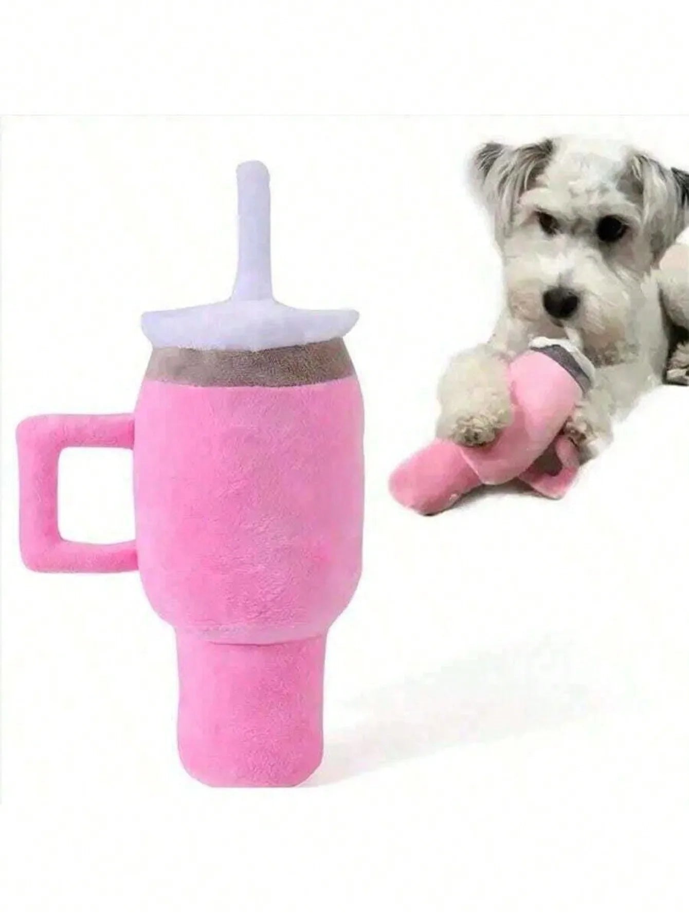 Tumbler Shaped Plush Dog Toy