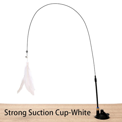 Watch the antics your cat exhibits with this feather toy!  Strong suction cup allows hands free play.