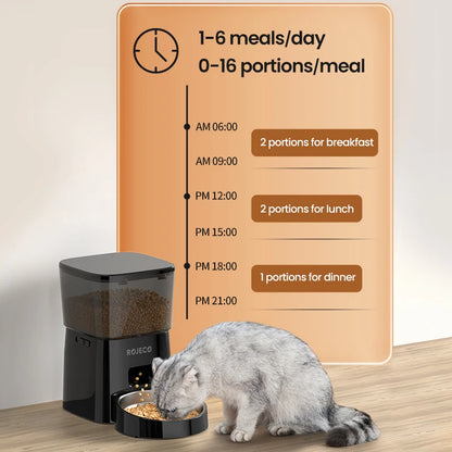 ROJECO Pet Smart Button Version Kibble Dispenser