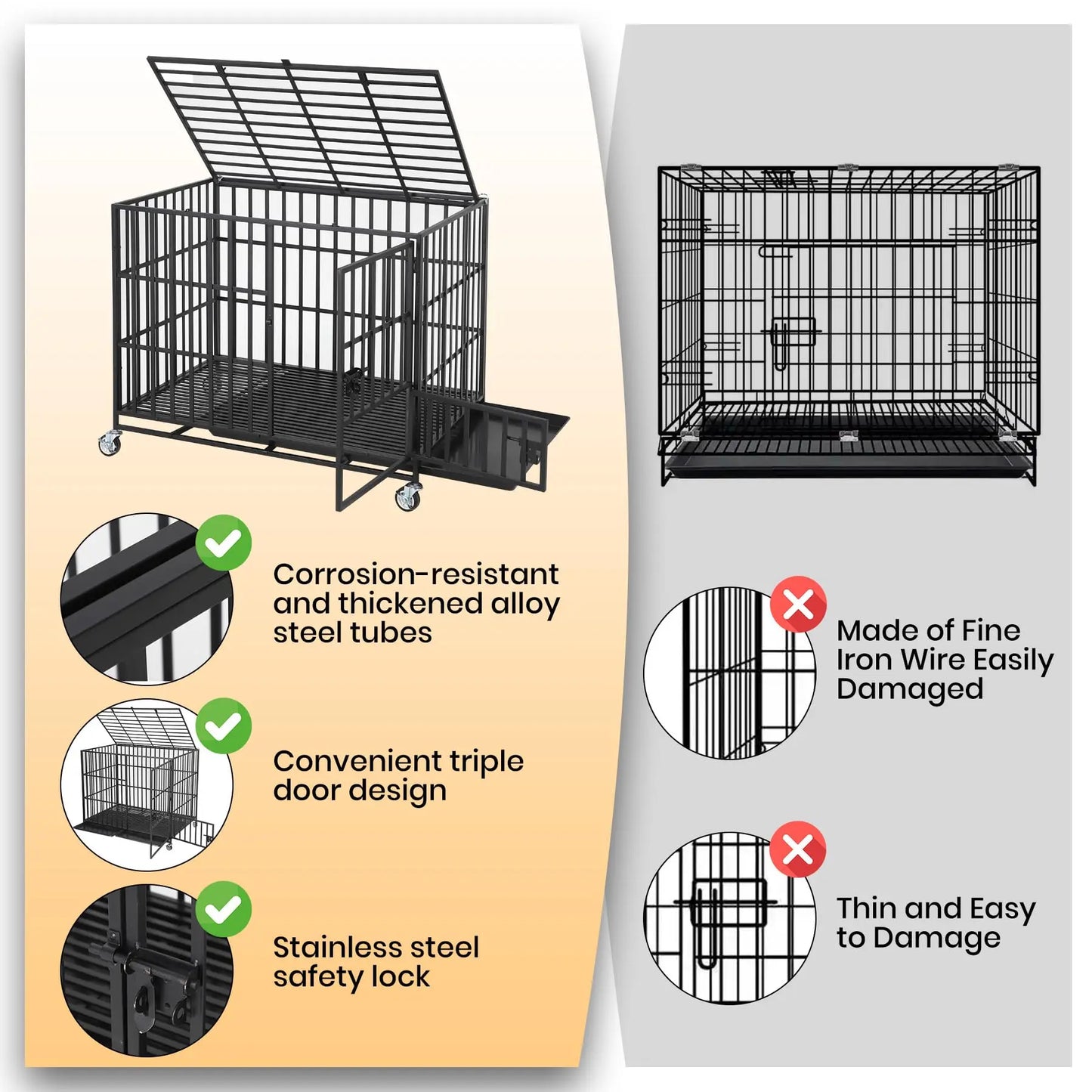 Medium to Large Steel Dog Crate