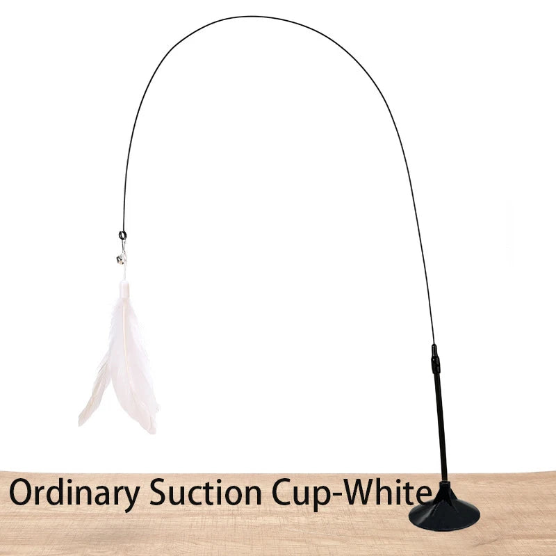 Watch the antics your cat exhibits with this feather toy!  Strong suction cup allows hands free play.