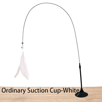 Watch the antics your cat exhibits with this feather toy!  Strong suction cup allows hands free play.