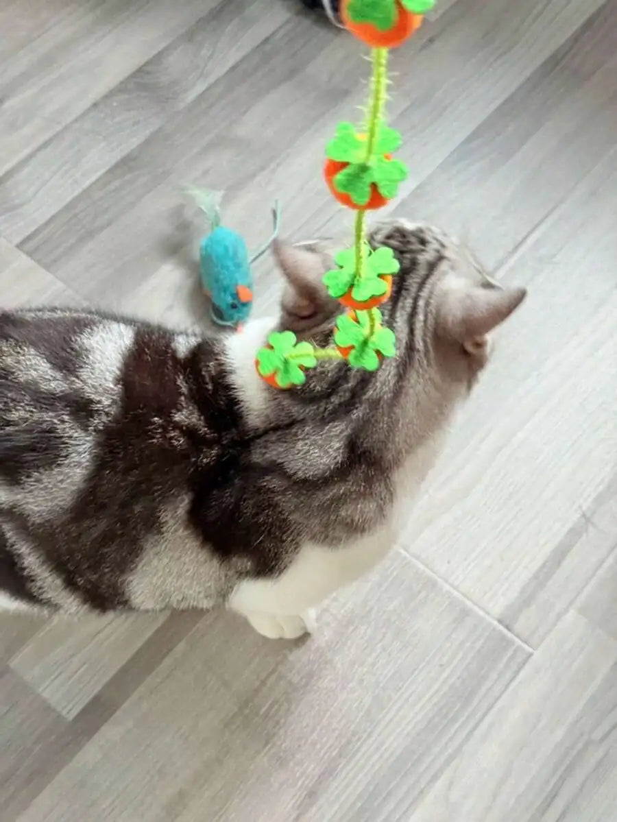 Your cat and you will surely enjoy interactive play with these colorful plush cat teaser wands with bells.  Check it out...which one of you gets more excited...you or the cat?