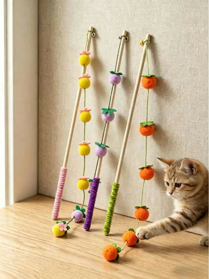Your cat and you will surely enjoy interactive play with these colorful plush cat teaser wands with bells.  Check it out...which one of you gets more excited...you or the cat?
