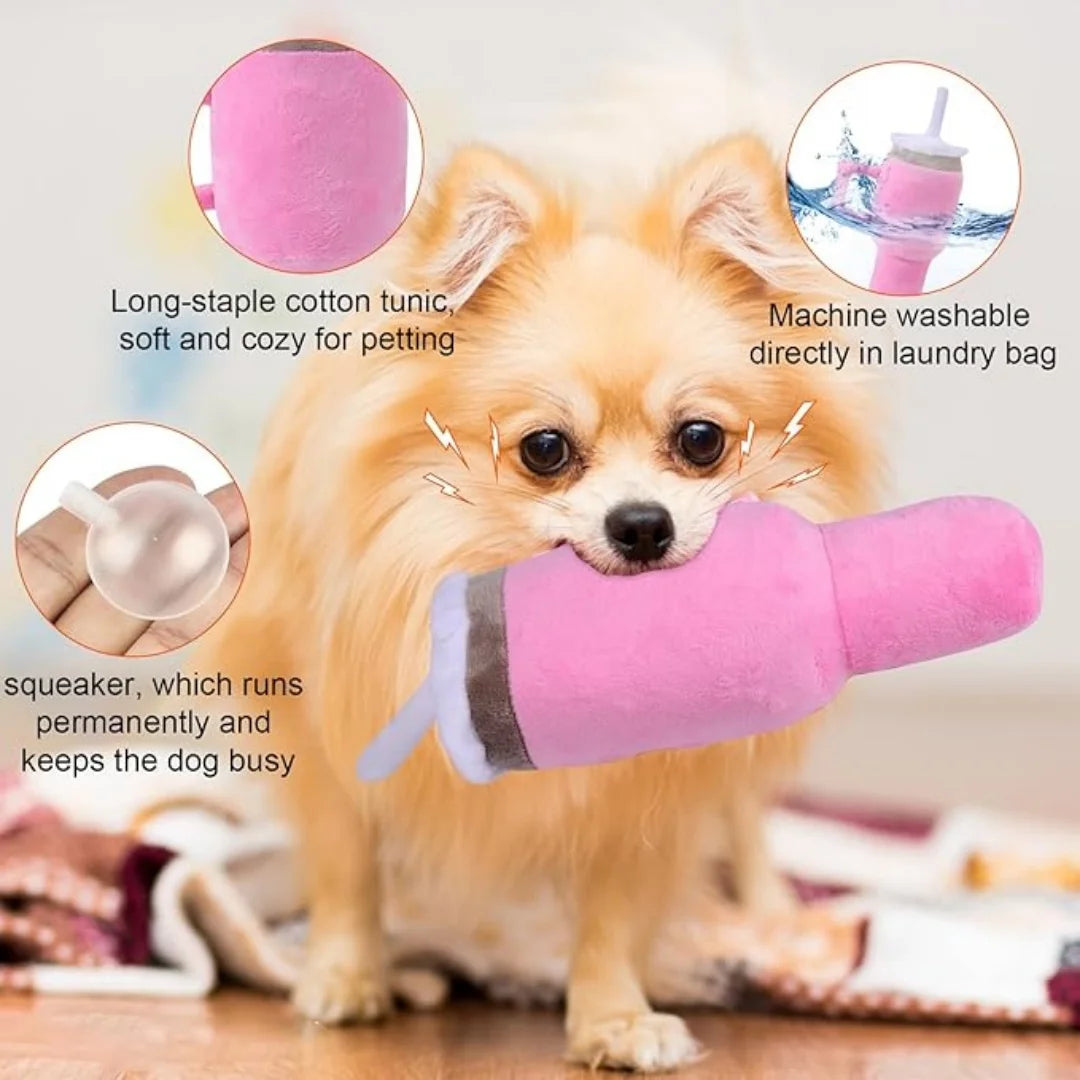 Tumbler Shaped Plush Dog Toy