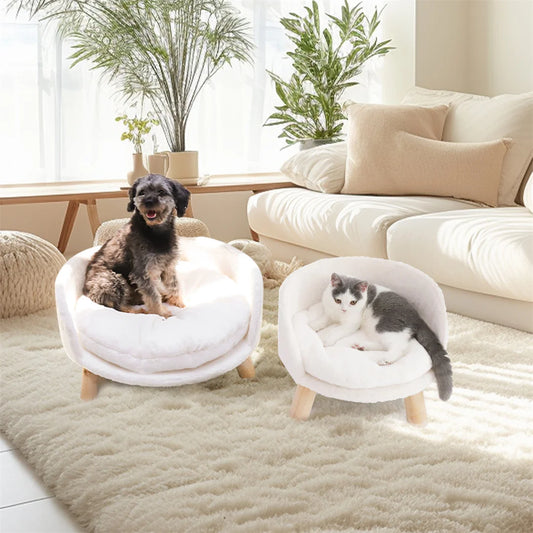 Luxuriously soft, warm, and plush nesting bed for small dogs or cats.  The removable waterproof cushion is washable for those oopsy inevitable episodes.