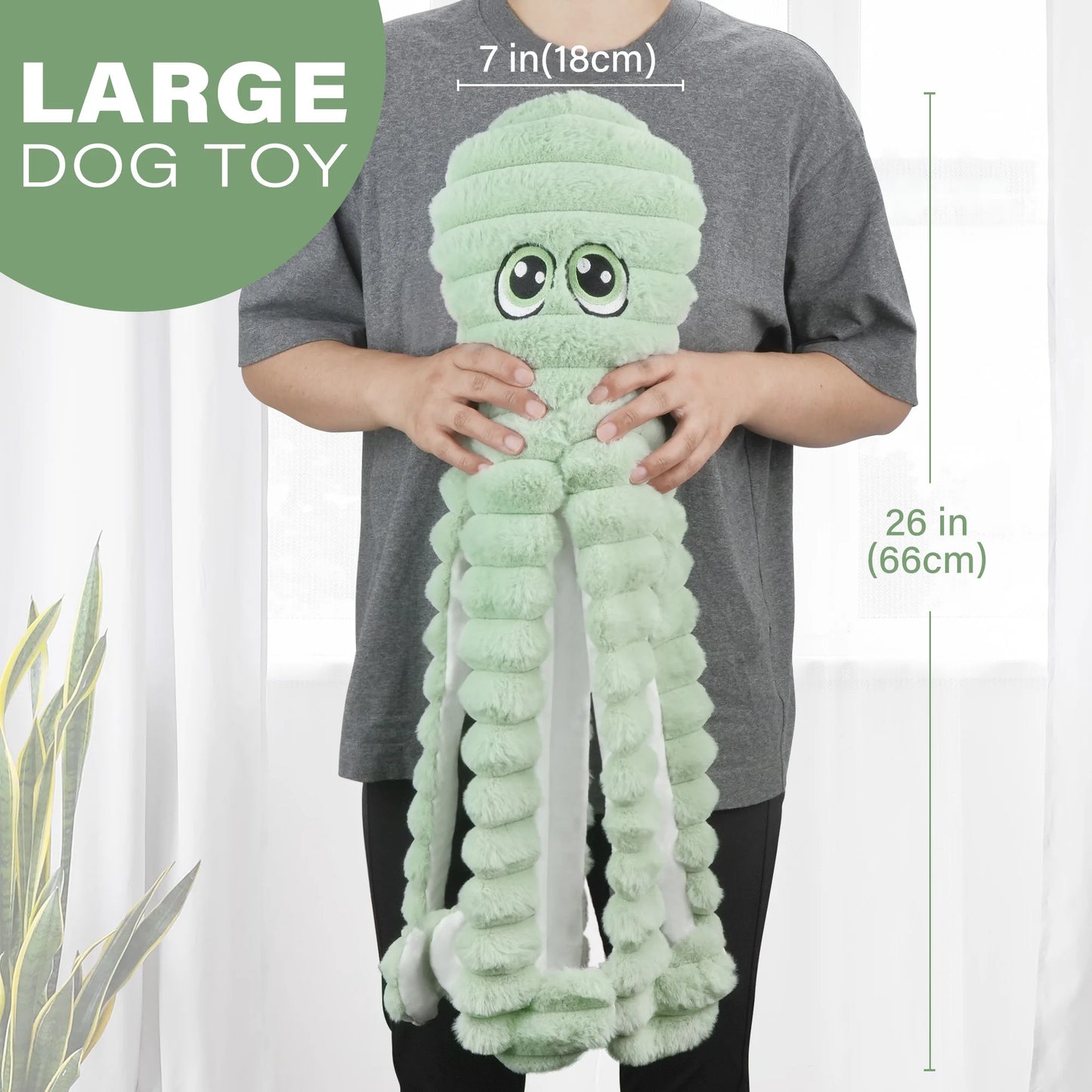 Does your dog have problems with grinding teeth?   This squeaky plush octopus may just be the solution you're looking for.  Such a relief for you and your canine friend.  Why not give it a try?