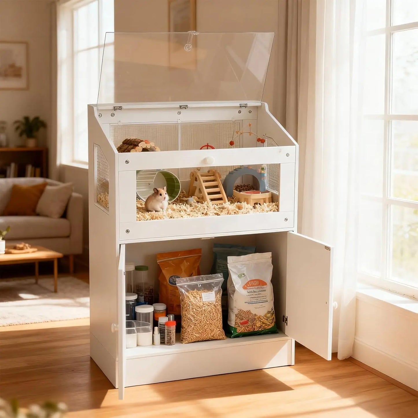 Large Pet Habitat For Hamster, Guinea Pig, Rat, Hedgehog, Gerbil, or Small Rabbit.