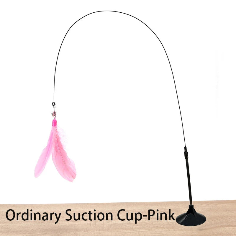 Watch the antics your cat exhibits with this feather toy!  Strong suction cup allows hands free play.