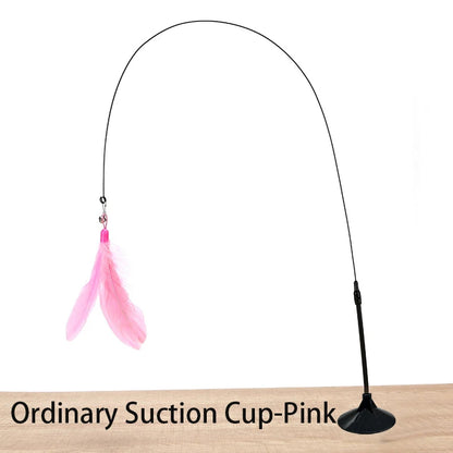 Watch the antics your cat exhibits with this feather toy!  Strong suction cup allows hands free play.