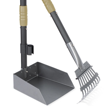 I know this has to be your and my favorite type of exercise!  Wielding the ever popular dog Pooper Scooper.  This little doozy comes with both a pick up tray and a rake.  Talk about the best of the best!