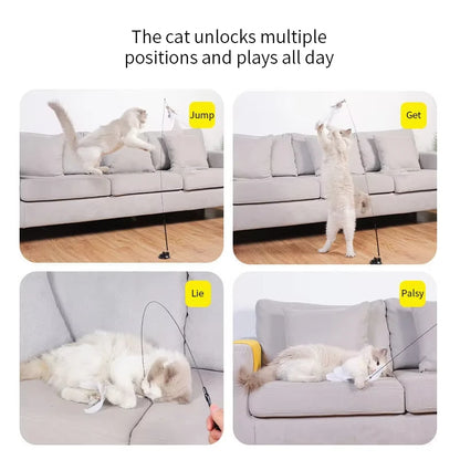 Watch the antics your cat exhibits with this feather toy!  Strong suction cup allows hands free play.