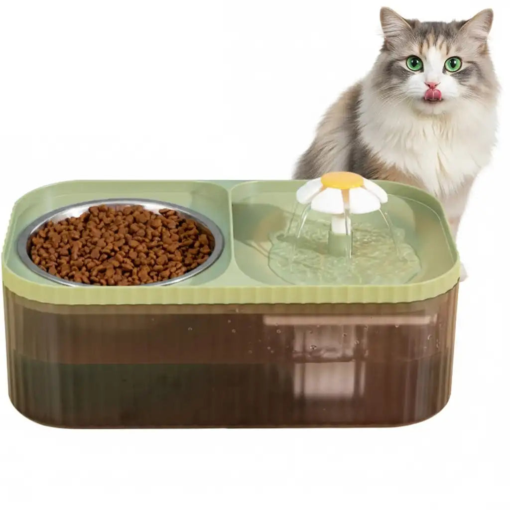 Pets' Stainless Steel Fountain Water /Feeding Bowl
