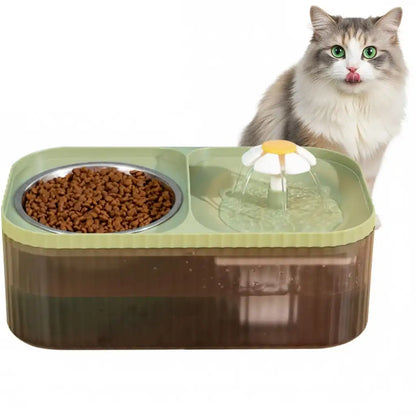 Pets' Stainless Steel Fountain Water /Feeding Bowl