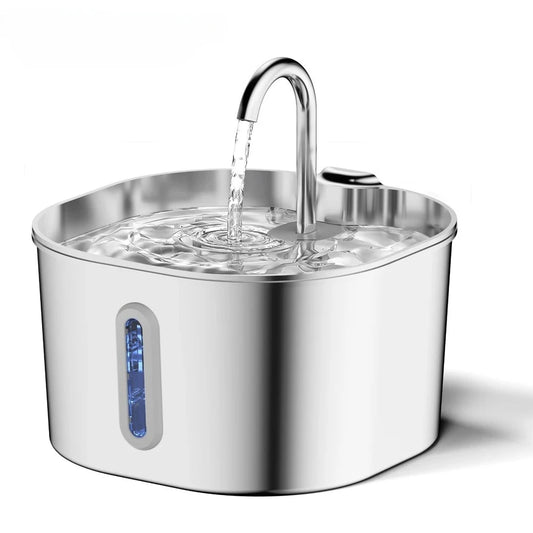 2.2L Automatic  Square Stainless Steel Pet Water  Fountain