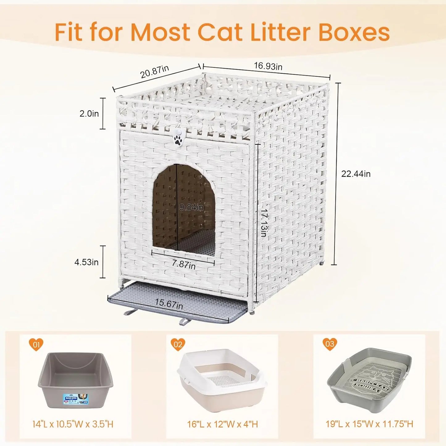 Rattan Cat Litter Box Enclosure