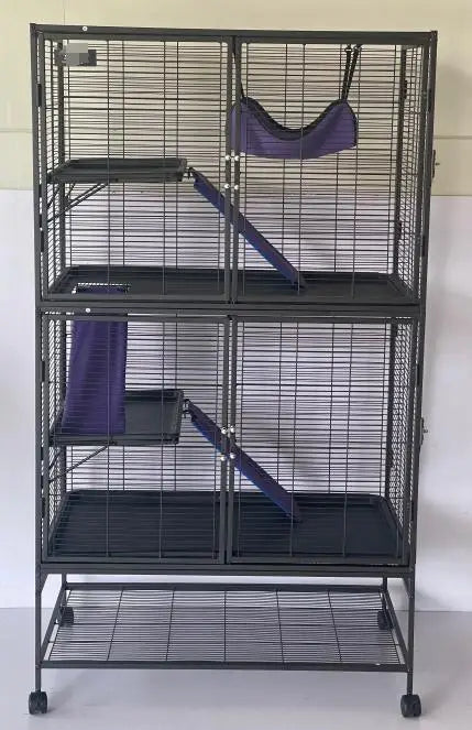 64-Inch Rolling Metal  Cage  4/3/1 Tier Small Animal Cage