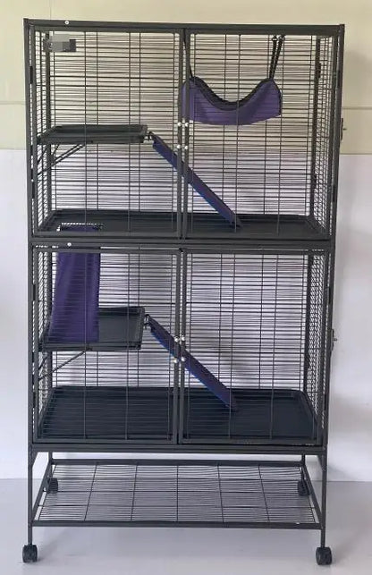 64-Inch Rolling Metal  Cage  4/3/1 Tier Small Animal Cage