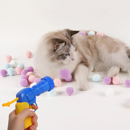 Plush Ball-Shooting Gun for Cats