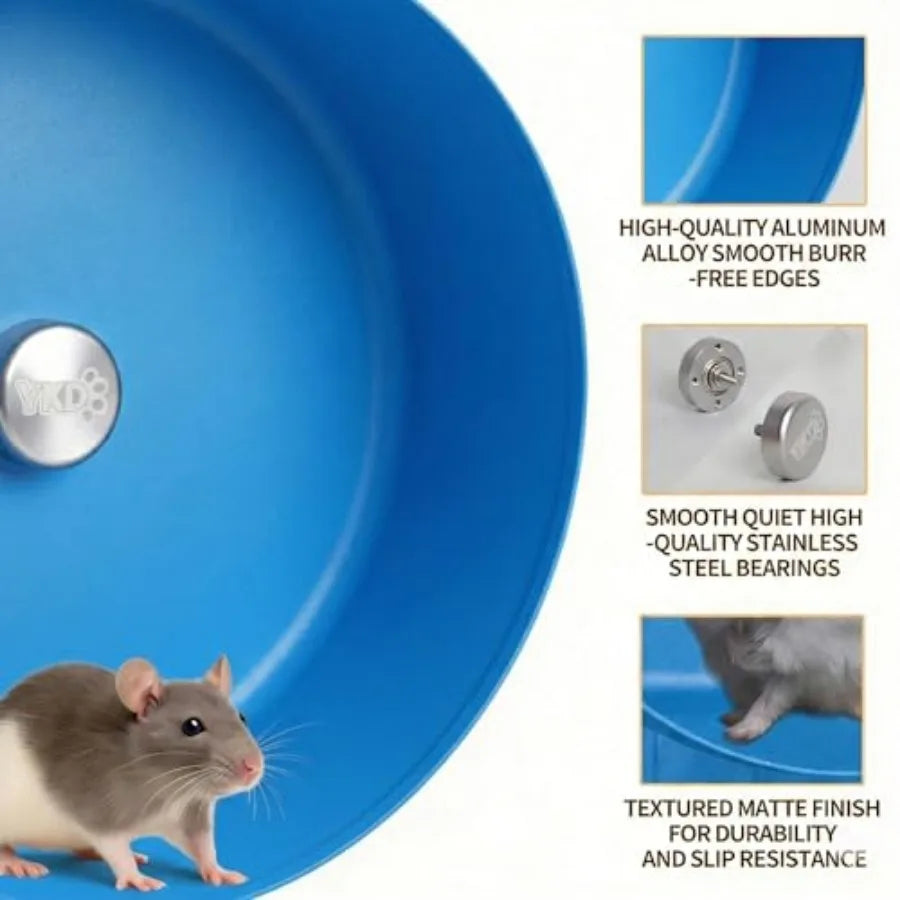 Noiseless Running Wheel for Fancy Rat, Syrian Hamsters, Hedgehogs and Small Pet