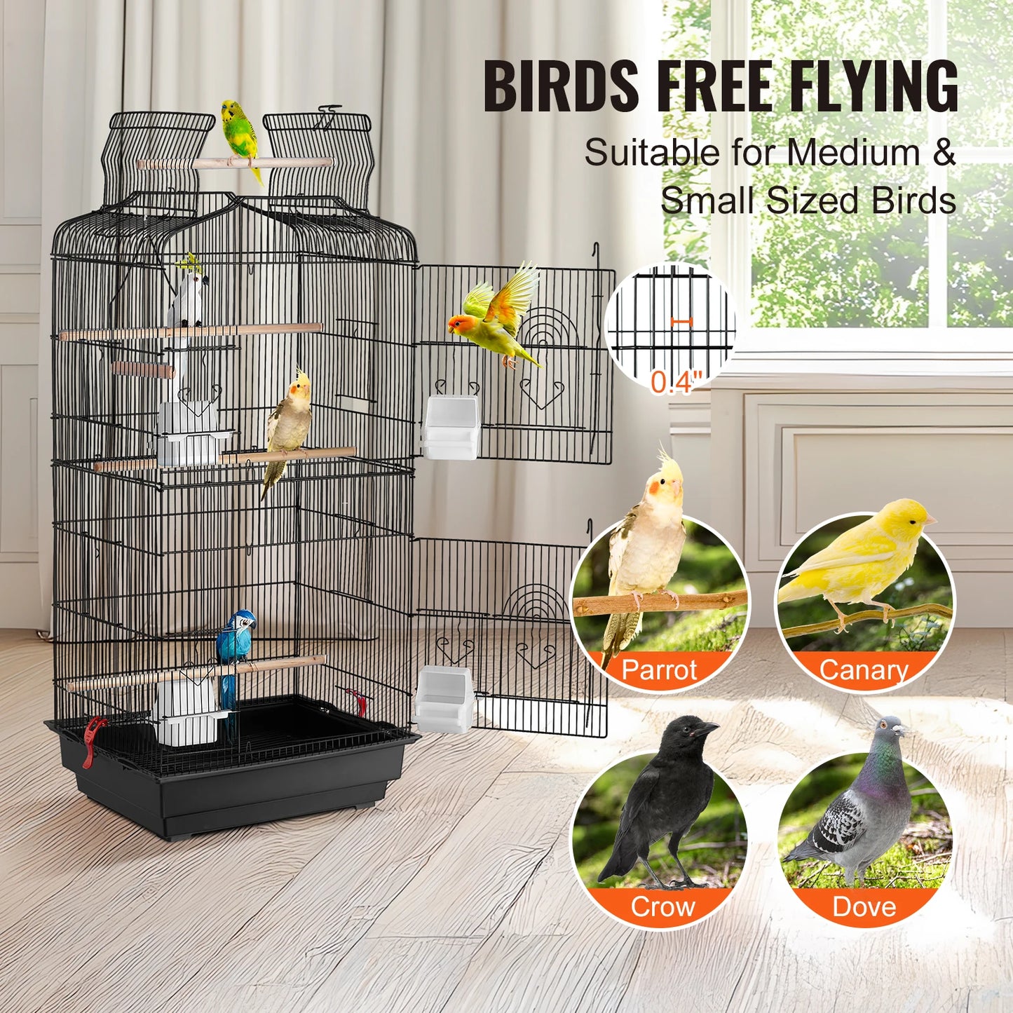 Hanging flight birdcage