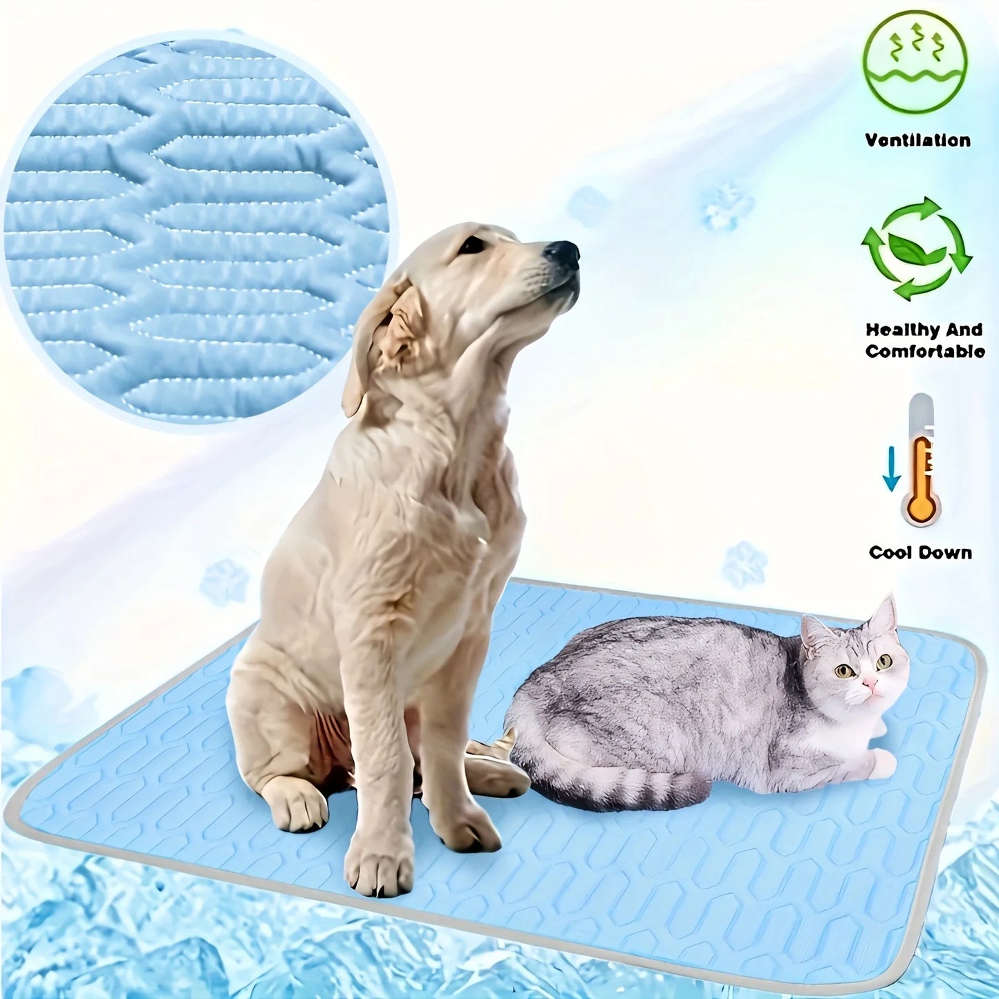 Summer Pet Cooling Mat  Small, Medium, and Large Cats & Dogs