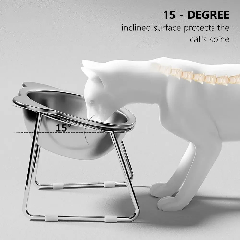 Stainless Steel Elevated/Tilted Pet Bowl