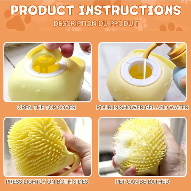 Pet Massaging Bath Brush