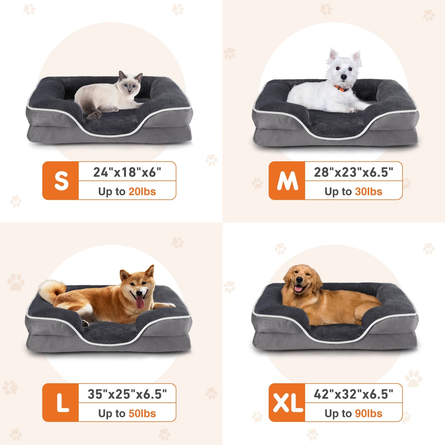 Small Orthopedic Dog or Cat Bed