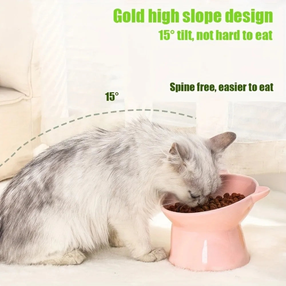 Ergonomic Elevated Cat Bowl