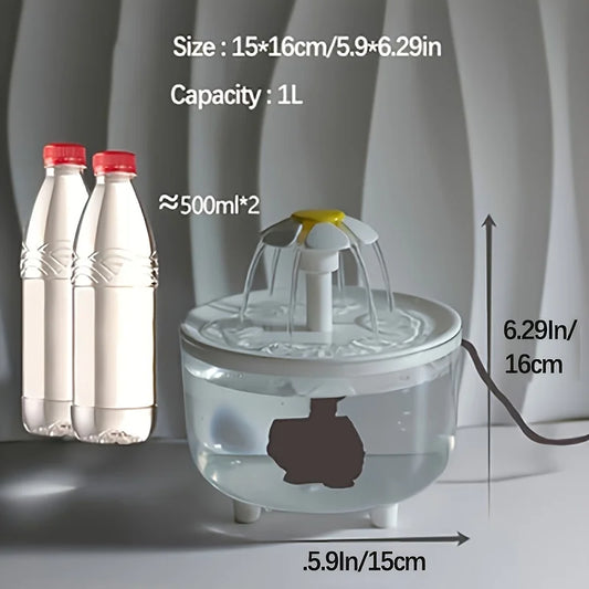 USB Electric 1L Pet Water Fountain
