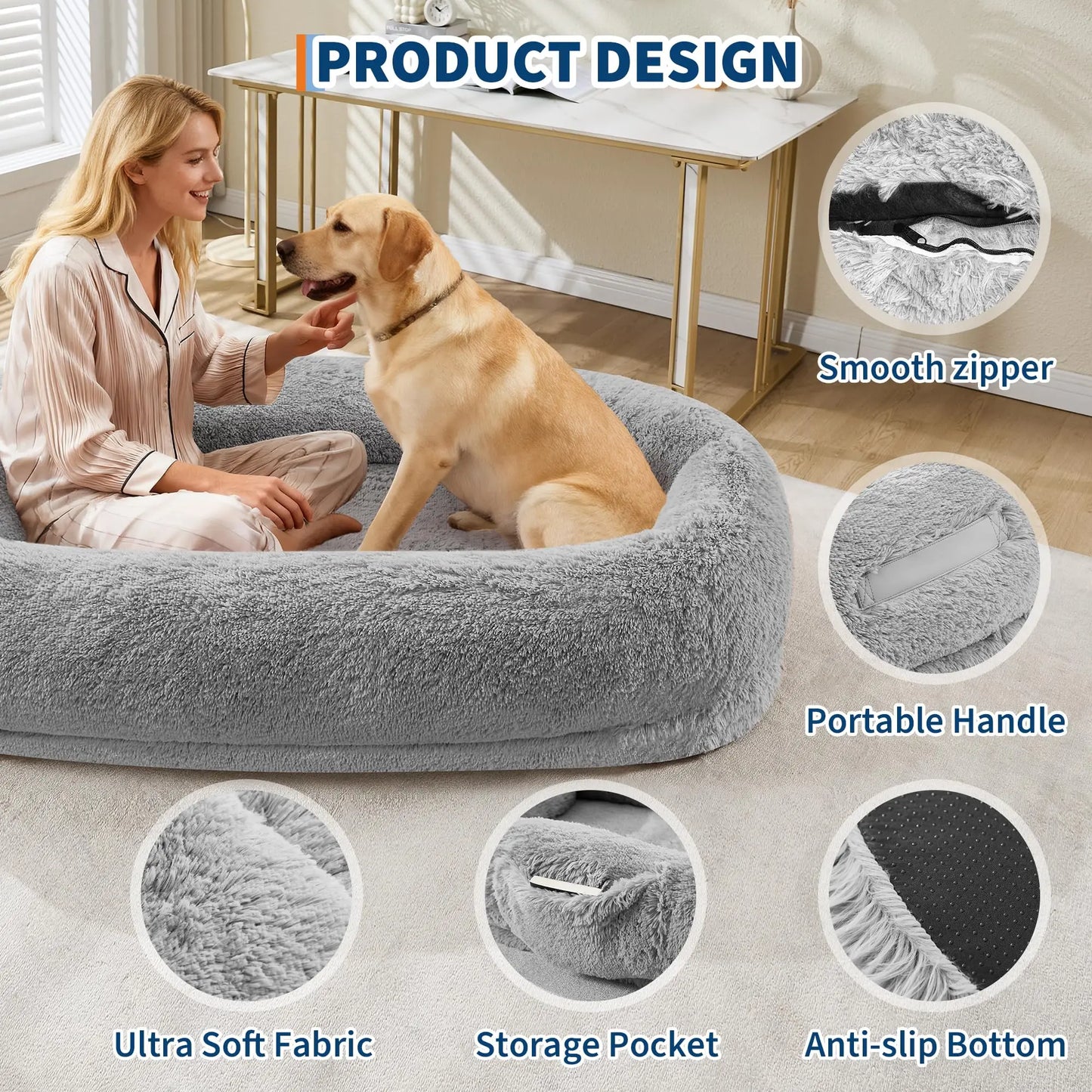 Oversized Human Dog Bed