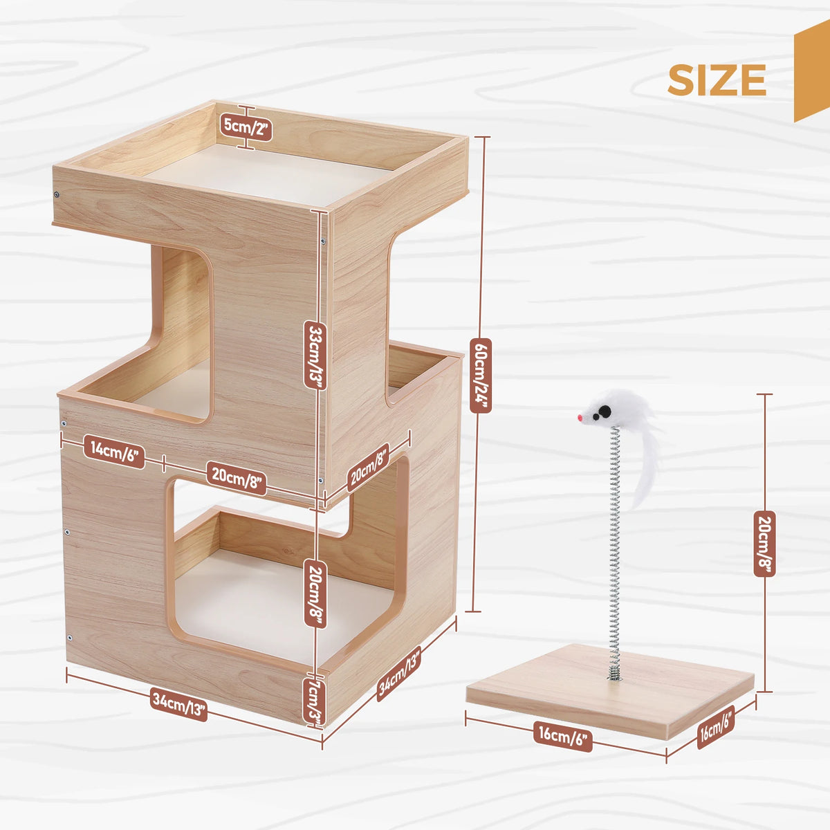 No self-respecting cat would be without a soft cat bed and this wooden condo style fills the bill as it doubles as a lamp stand for the human of the house.  What a bargain...2 for 1.