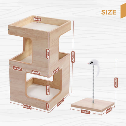 No self-respecting cat would be without a soft cat bed and this wooden condo style fills the bill as it doubles as a lamp stand for the human of the house.  What a bargain...2 for 1.