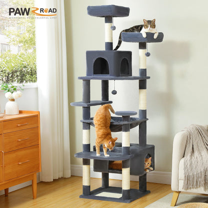This cat tower is "the cat's meow" as granny's generation used to say,,,but, seriously, this will be your cat's favoriite hangout.  From the sisal covered scratching post, the spacious hammock, to the padded perches and condo