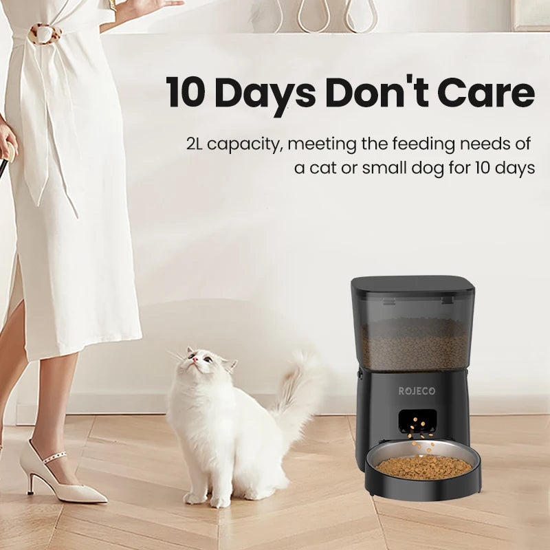 ROJECO Pet Smart Button Version Kibble Dispenser