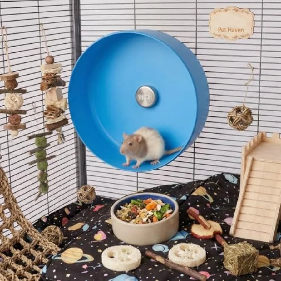 Noiseless Running Wheel for Fancy Rat, Syrian Hamsters, Hedgehogs and Small Pet