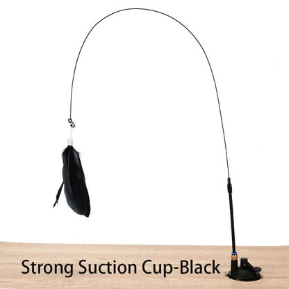Watch the antics your cat exhibits with this feather toy!  Strong suction cup allows hands free play.