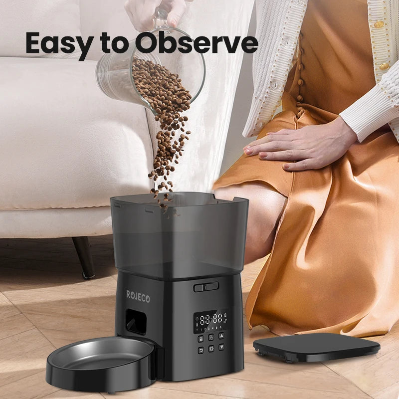 ROJECO Pet Smart Button Version Kibble Dispenser