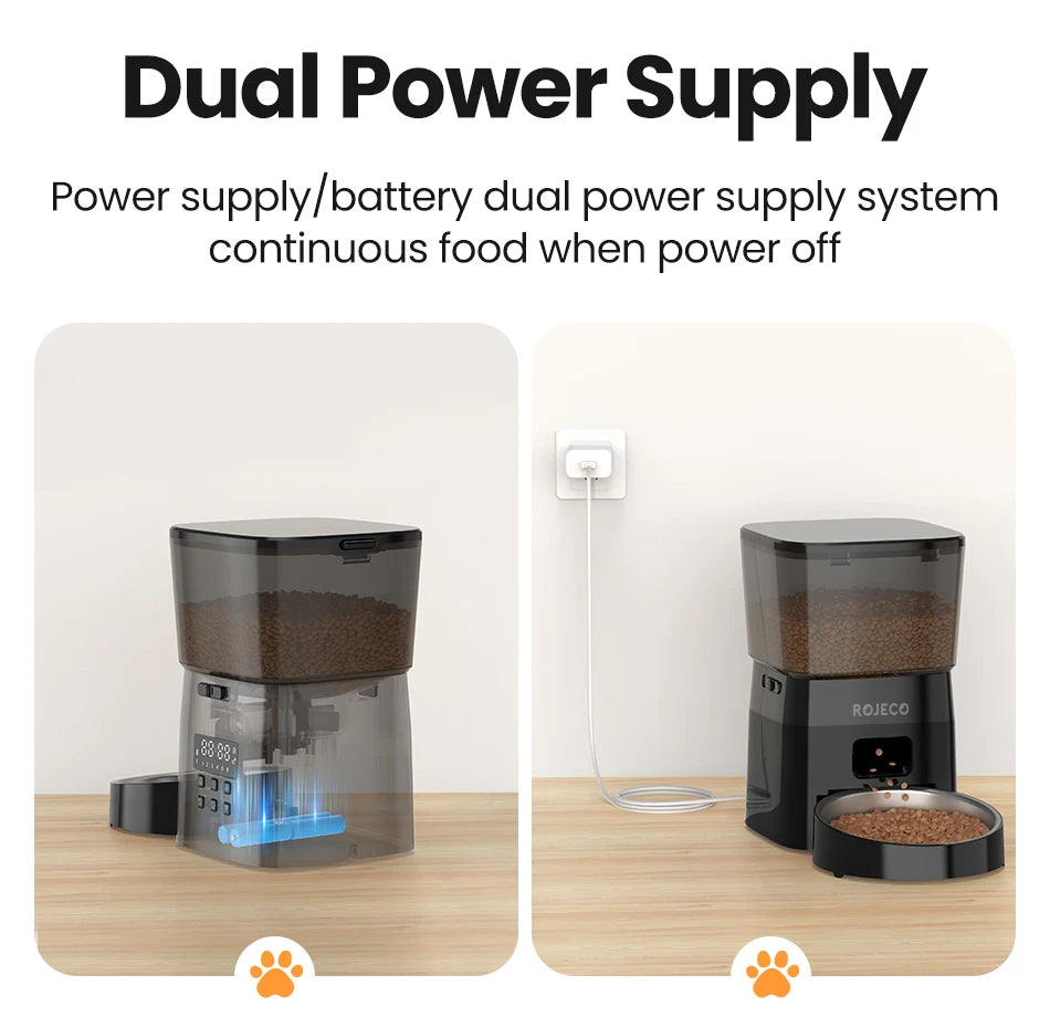 ROJECO Pet Smart Button Version Kibble Dispenser