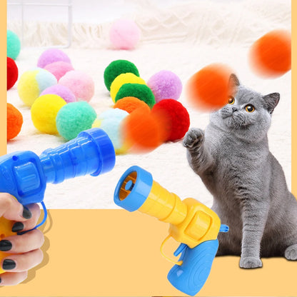 Plush Ball-Shooting Gun for Cats