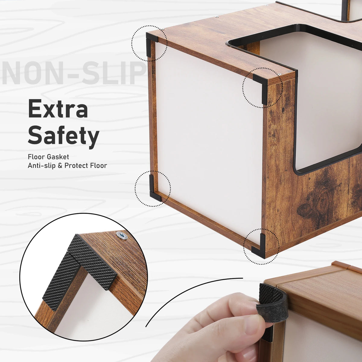 No self-respecting cat would be without a soft cat bed and this wooden condo style fills the bill as it doubles as a lamp stand for the human of the house.  What a bargain...2 for 1.