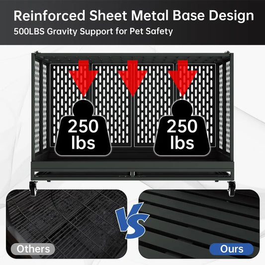 Extra-Large Wheeled Metal Dog Crate