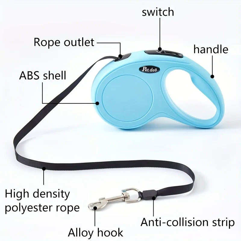 Durable Retractable Dog Walking Leash, 3 Meters in Length