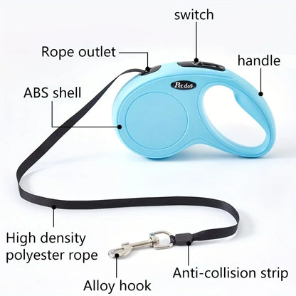 Durable Retractable Dog Walking Leash, 3 Meters in Length